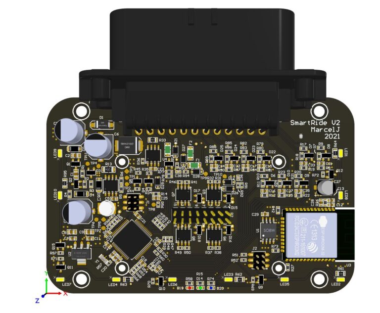 SmartRide PCB 3D Front view showcase